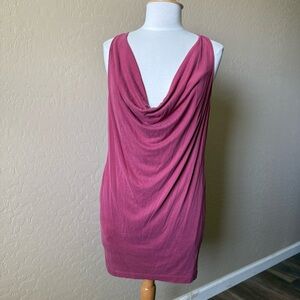 Elegant Draped Pink Mini Dress